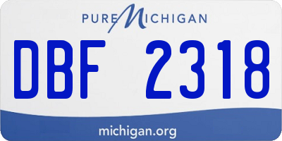 MI license plate DBF2318