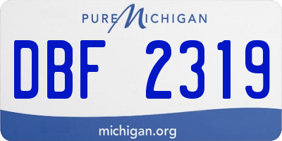MI license plate DBF2319