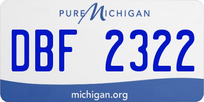 MI license plate DBF2322