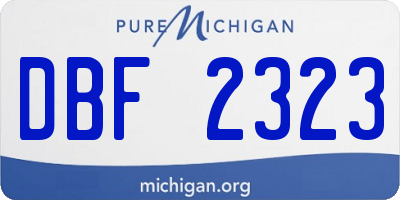 MI license plate DBF2323