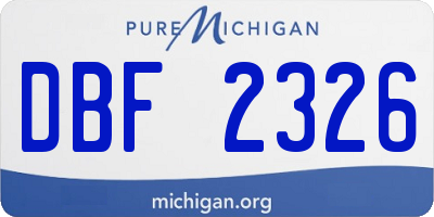 MI license plate DBF2326
