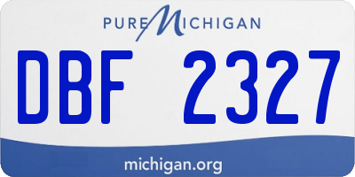 MI license plate DBF2327