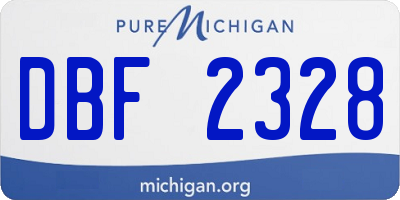 MI license plate DBF2328