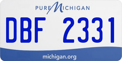 MI license plate DBF2331