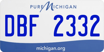 MI license plate DBF2332