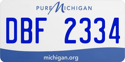 MI license plate DBF2334