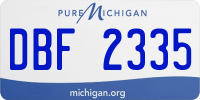 MI license plate DBF2335
