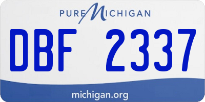 MI license plate DBF2337