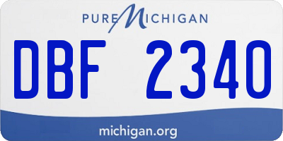 MI license plate DBF2340