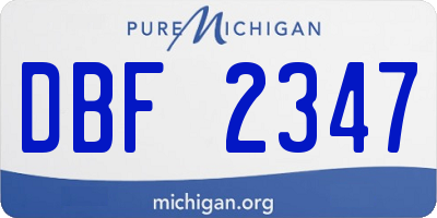 MI license plate DBF2347
