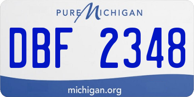 MI license plate DBF2348