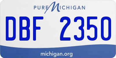 MI license plate DBF2350