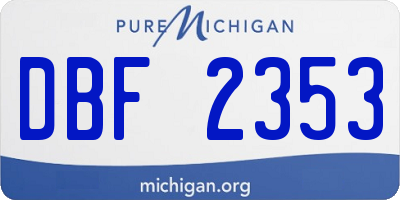 MI license plate DBF2353