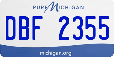 MI license plate DBF2355