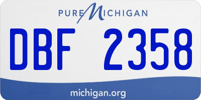 MI license plate DBF2358