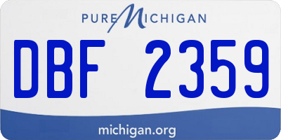 MI license plate DBF2359