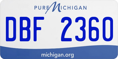 MI license plate DBF2360