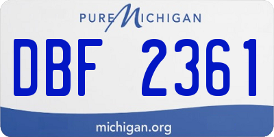 MI license plate DBF2361