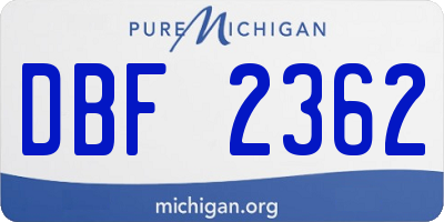 MI license plate DBF2362