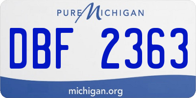 MI license plate DBF2363