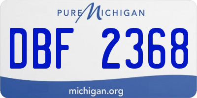 MI license plate DBF2368
