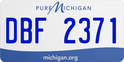 MI license plate DBF2371