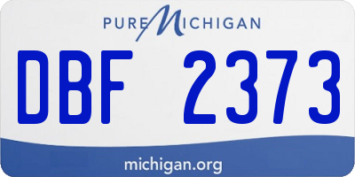 MI license plate DBF2373