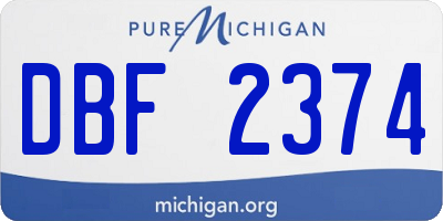 MI license plate DBF2374