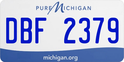 MI license plate DBF2379