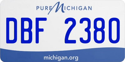 MI license plate DBF2380