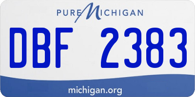 MI license plate DBF2383