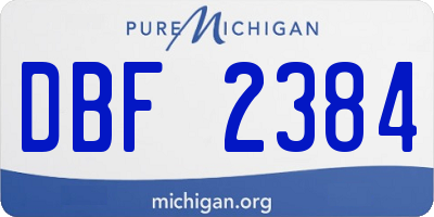 MI license plate DBF2384