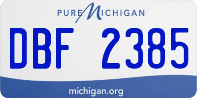 MI license plate DBF2385