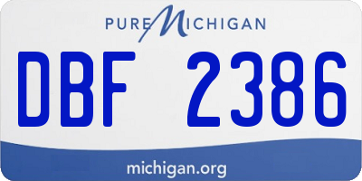 MI license plate DBF2386