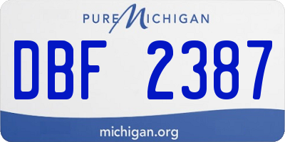 MI license plate DBF2387