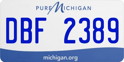 MI license plate DBF2389