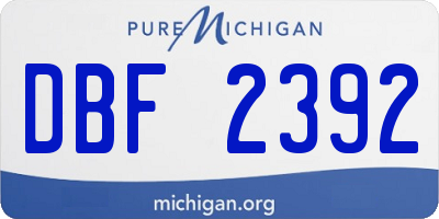 MI license plate DBF2392