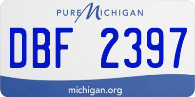 MI license plate DBF2397