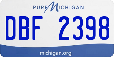 MI license plate DBF2398