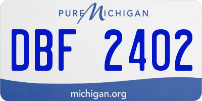 MI license plate DBF2402