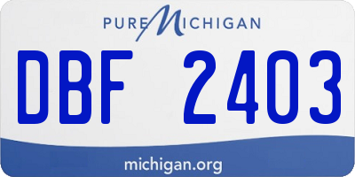 MI license plate DBF2403