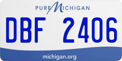 MI license plate DBF2406