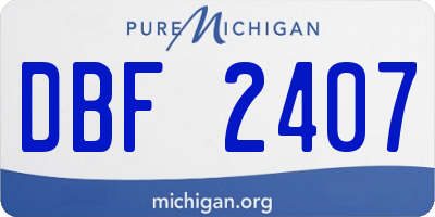 MI license plate DBF2407