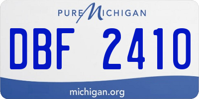 MI license plate DBF2410