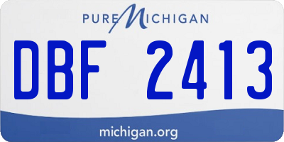 MI license plate DBF2413