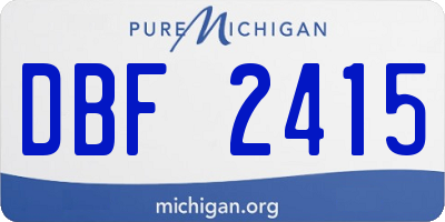 MI license plate DBF2415