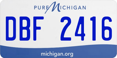 MI license plate DBF2416