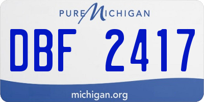 MI license plate DBF2417