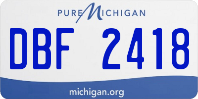 MI license plate DBF2418