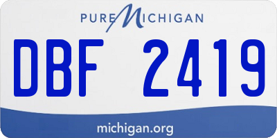 MI license plate DBF2419